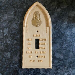 Rare 1970s Sacred Heart Monastery Jesus Light Switch Cover W/ Blessing
